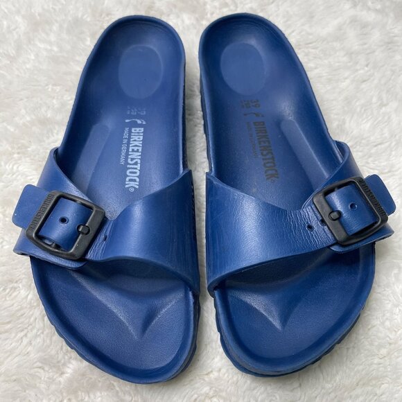 Birkenstock Women's Navy Blue Eva Slip On Sandals Slides Size 8 - Picture 1 of 9